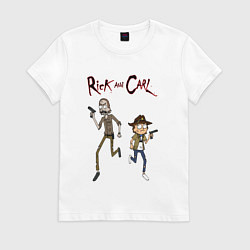 Футболка хлопковая женская Рик и Карл, цвет: белый