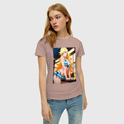 Футболка хлопковая женская Sexy Труська развлекается, цвет: пыльно-розовый — фото 2