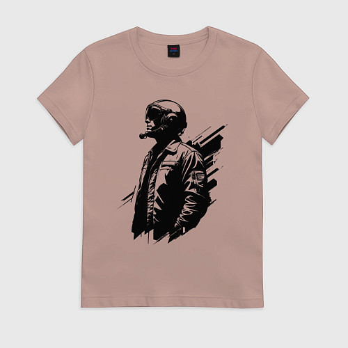 Женская футболка Авиатор в эпичном стиле / Пыльно-розовый – фото 1