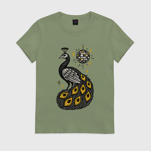 Женская футболка Диско Павлин / Авокадо – фото 1