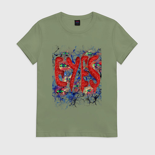 Женская футболка Eyes halloween / Авокадо – фото 1