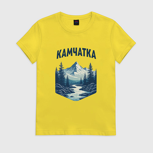 Женская футболка Природа Камчатки / Желтый – фото 1
