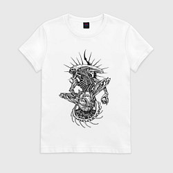 Футболка хлопковая женская Чужой и лицехват, цвет: белый