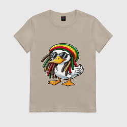 Футболка хлопковая женская Раста утка, цвет: миндальный