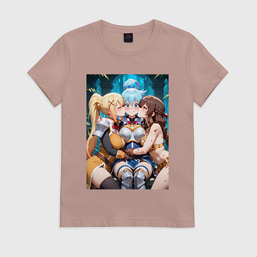 Женская футболка 3 горе-подружки / Пыльно-розовый – фото 1