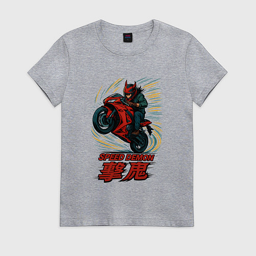 Женская футболка Speed demon / Меланж – фото 1