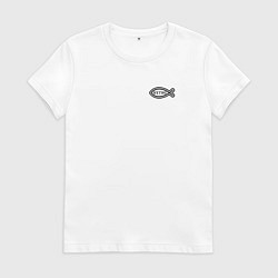 Футболка хлопковая женская Спаси и сохрани фигурный текст, цвет: белый