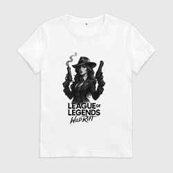 Футболка хлопковая женская Мисс фортуна Нуар League of Legends, цвет: белый