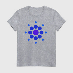 Футболка хлопковая женская Снежинка окружностями, цвет: меланж