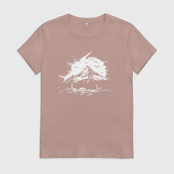 Футболка хлопковая женская Гора и минареты, цвет: пыльно-розовый