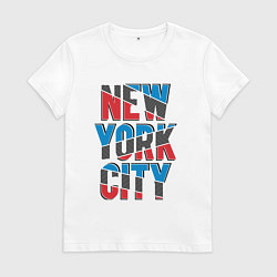 Футболка хлопковая женская New York city, цвет: белый