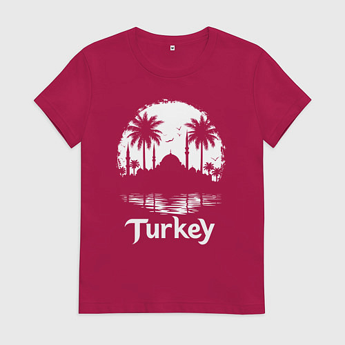 Женская футболка Лунный силуэт Турции / Маджента – фото 1