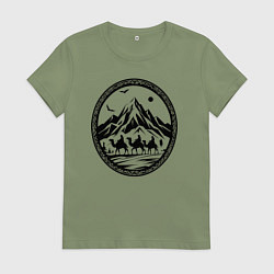 Женская футболка Караван у подножия гор