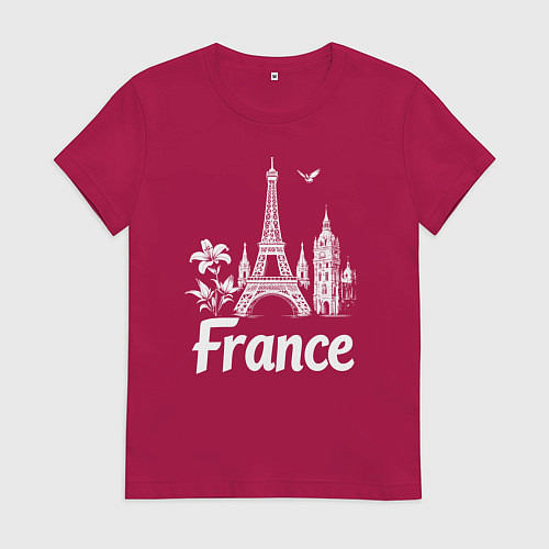 Женская футболка Французская элегантность / Маджента – фото 1