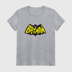 Футболка хлопковая женская Batman old classic, цвет: меланж