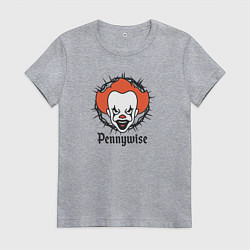 Футболка хлопковая женская Злобный клоун, цвет: меланж