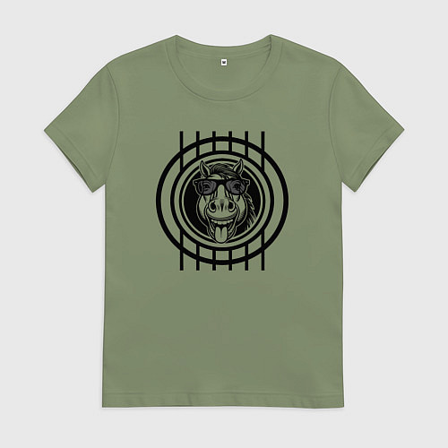 Женская футболка Веселая лошадь года / Авокадо – фото 1