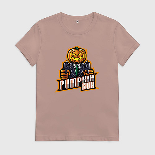 Женская футболка Pumpkin gun / Пыльно-розовый – фото 1
