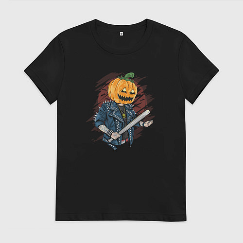 Женская футболка Punk pumpkin / Черный – фото 1