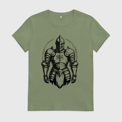 Футболка хлопковая женская Доспехи чести, цвет: авокадо