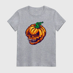 Футболка хлопковая женская Monster pumpkin, цвет: меланж
