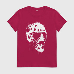 Футболка хлопковая женская Белая хоккейная маска, цвет: маджента