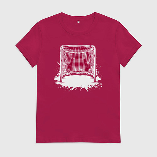 Женская футболка Хоккейная рамка / Маджента – фото 1