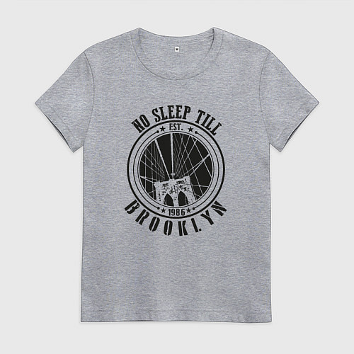 Женская футболка Не спать до Бруклина / Меланж – фото 1