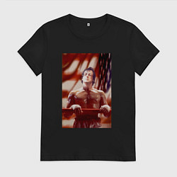 Футболка хлопковая женская Чемпион Рокки, цвет: черный
