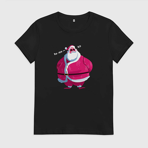 Женская футболка Санта Хо Хо / Черный – фото 1