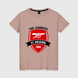Футболка хлопковая женская FC Arsenal: The Gunners, цвет: пыльно-розовый