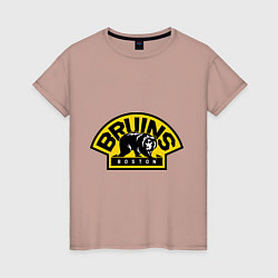 Футболка хлопковая женская HC Boston Bruins Label, цвет: пыльно-розовый