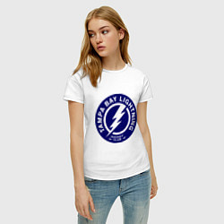 Футболка хлопковая женская HC Tampa Bay Lightning, цвет: белый — фото 2