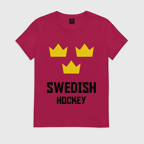 Женская футболка Swedish Hockey / Маджента – фото 1