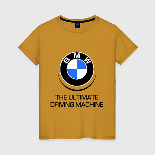 Женская футболка BMW Driving Machine / Горчичный – фото 1