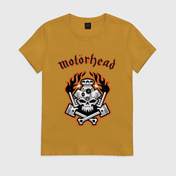 Футболка хлопковая женская Motorhead, цвет: горчичный
