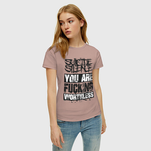 Женская футболка Suicide Silence: You are Fucking / Пыльно-розовый – фото 3