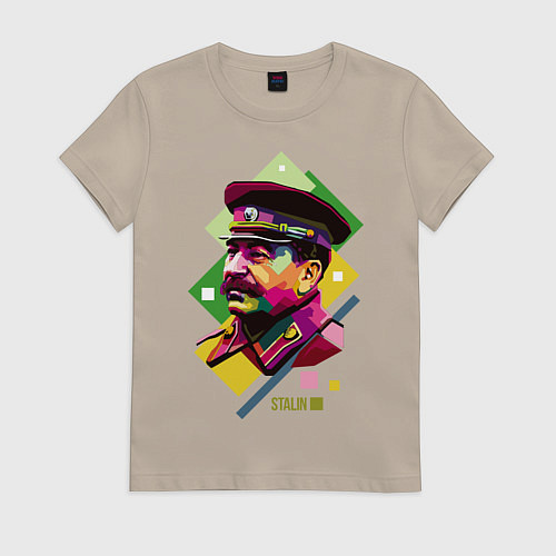 Женская футболка Stalin Art / Миндальный – фото 1