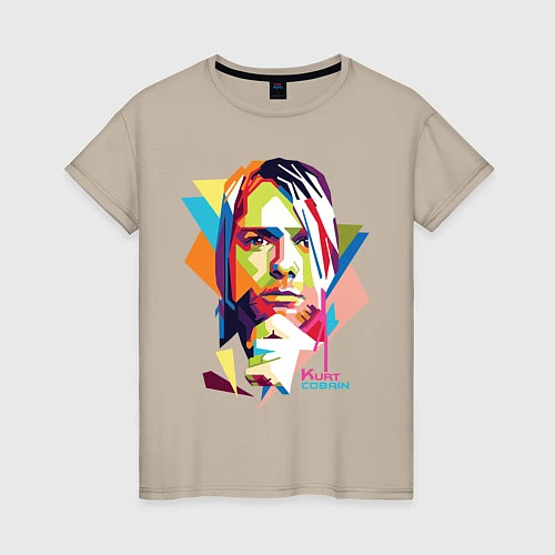 Женская футболка Kurt Cobain: Colors / Миндальный – фото 1