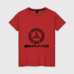 Футболка хлопковая женская AMG, цвет: красный