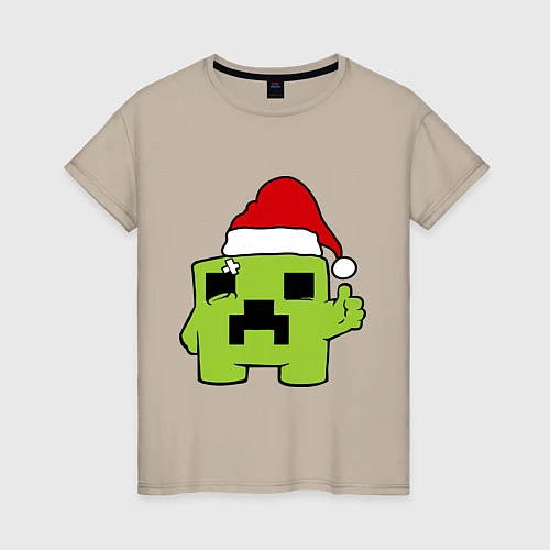 Женская футболка Minecraft: New Year / Миндальный – фото 1