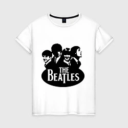 Футболка хлопковая женская The Beatles Band, цвет: белый