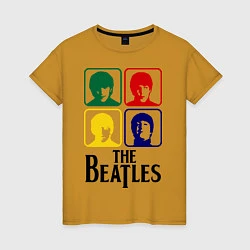 Футболка хлопковая женская The Beatles: Colors, цвет: горчичный