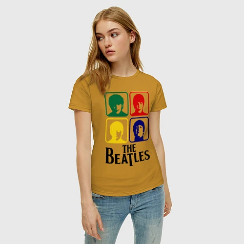 Женская футболка The Beatles: Colors / Горчичный – фото 3