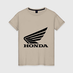 Футболка хлопковая женская Honda Motor, цвет: миндальный