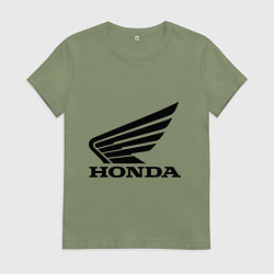 Футболка хлопковая женская Honda Motor, цвет: авокадо