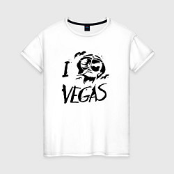 Футболка хлопковая женская I Love Vegas, цвет: белый