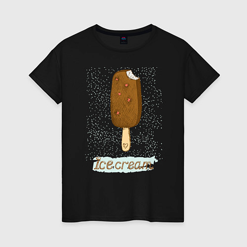 Женская футболка Ice cream / Черный – фото 1