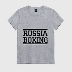 Футболка хлопковая женская Russia boxing, цвет: меланж