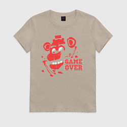 Футболка хлопковая женская Freddy Game Over, цвет: миндальный